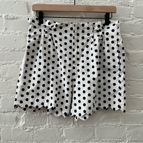 Aaron & Amber Pants - Aaron & Amber Womens White Black Polka Dot High Waist Shorts Cotton Beach Size L